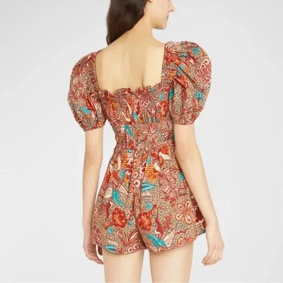 NWT Ulla Johnson Arlo 100% Cotton Poplin Romper Playsuit Size 6 - Picture 4 of 15